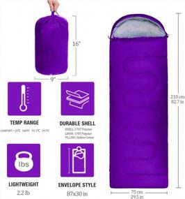 img 2 attached to Sleeping Bag, Lightweight 3 Season Weather Sleep Bags For Kids Adults Girls Women, Microfiber Filled 5-20 Degree For Backpacking/Hiking/Camping/Mountaineering With Compression Sack