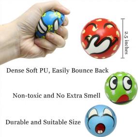 img 3 attached to 24 Funny Face Squeeze Balls Bulk - VCOSTORE 2.5 Inch Stress Relief Toys For Kids Party Favors & Office Props