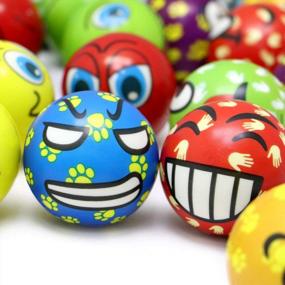 img 2 attached to 24 Funny Face Squeeze Balls Bulk - VCOSTORE 2.5 Inch Stress Relief Toys For Kids Party Favors & Office Props