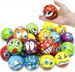 24 funny face squeeze balls bulk - vcostore 2.5 inch stress relief toys for kids party favors & office props logo
