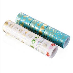 img 3 attached to AGU 20 Rolls Gold Foil Washi Tape Set For DIY Crafts And Gift Wrapping - Decorative Adhesive Tape.