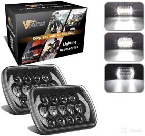 img 4 attached to 🚗 Partsam 5x7 LED Headlights 7x6 Sealed Beam with Angel Eyes, DRL, Hi/Lo H6054 - Compatible with Wrangler YJ, Cherokee XJ, 4Runner, Tacoma, Blazer, Express Van (Set of 2)