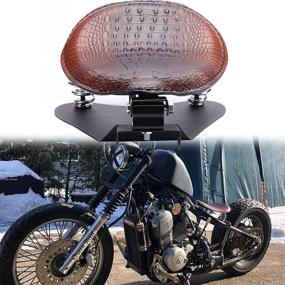 img 2 attached to 🏍️ High-Quality Solo Motorcycle Seat in Brown with Matching Spring and Bracket Base Set for Honda Shadow Spirit ACE VT 1100 750