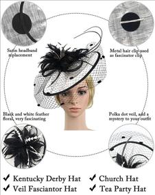 img 3 attached to 👒 Elegant Sinamay Fascinators for Kentucky Church: A Must-have Pillbox Accessory for Women's Special Occasions