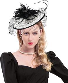 img 4 attached to 👒 Elegant Sinamay Fascinators for Kentucky Church: A Must-have Pillbox Accessory for Women's Special Occasions