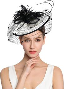 img 1 attached to 👒 Elegant Sinamay Fascinators for Kentucky Church: A Must-have Pillbox Accessory for Women's Special Occasions