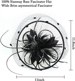 img 2 attached to 👒 Elegant Sinamay Fascinators for Kentucky Church: A Must-have Pillbox Accessory for Women's Special Occasions