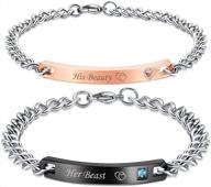 stylish stainless steel couple bracelets - perfect gift for husband and wife logo