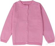 👧 gsvibk girls cotton cardigan - long sleeve buttoned sweater for kids, crew neck uniform cardigans for girls логотип