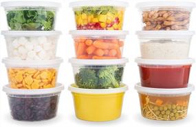 img 4 attached to Premium 12 Oz. Deli Containers With Lids - Leakproof 40 Pack, BPA-Free Plastic, Microwaveable, Freezer & Dishwasher Safe
