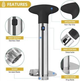 img 2 attached to AUBENR Premium Pineapple Corer And Slicer Tool - Sharp Pineapple Cutter With Serrated Tips - Easy To Use And Clean - Stainless Steel Core Remover For Pineapple - Core Fruits With Ease(Black)