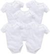 soft and breathable baby bodysuits - 3 pack short sleeve 100% cotton solid colors for boys and girls (0-24m) logo