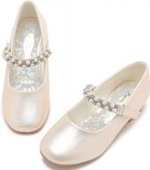 элегантные туфли мэри джейн furdeour для маленьких девочек: балетки на низком каблуке для свадеб и вечеринок логотип