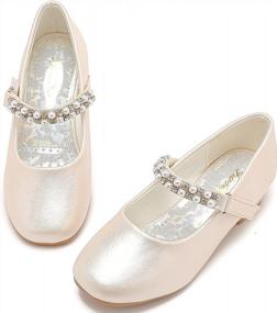 img 4 attached to Furdeour Elegant Mary Jane Shoes For Toddler Girls: Low Heel Ballet Flats For Weddings And Parties