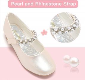 img 2 attached to Furdeour Elegant Mary Jane Shoes For Toddler Girls: Low Heel Ballet Flats For Weddings And Parties