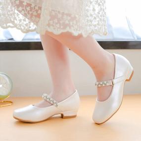 img 3 attached to Furdeour Elegant Mary Jane Shoes For Toddler Girls: Low Heel Ballet Flats For Weddings And Parties