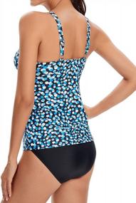 img 1 attached to Купальный костюм из двух частей Tankini с высокой талией для женщин с контролем живота - Bikinx Plus Size Swimwear For Sexy Style