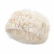 winter chic: stylish zlyc women's rabbit fur headband in solid beige for cold weather logo