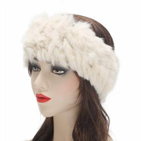 img 3 attached to Winter Chic: Stylish ZLYC Women'S Rabbit Fur Headband In Solid Beige For Cold Weather