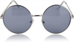 img 3 attached to Большие круглые солнцезащитные очки в стиле ретро с защитой UV400 и тонированными линзами от SunnyPro