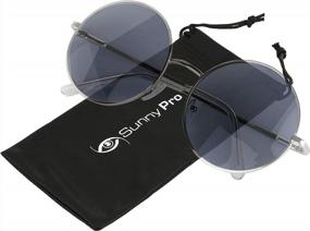 img 2 attached to Большие круглые солнцезащитные очки в стиле ретро с защитой UV400 и тонированными линзами от SunnyPro