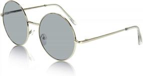 img 4 attached to Большие круглые солнцезащитные очки в стиле ретро с защитой UV400 и тонированными линзами от SunnyPro