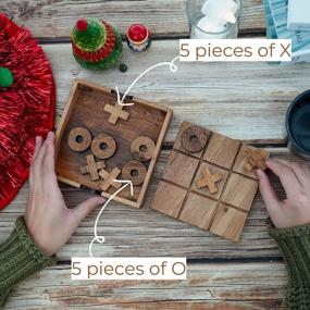 img 2 attached to BSIRI Tic Tac Toe Wooden Board Game Table Toy Player Room Decor Tables Family XOXO Decorative Pieces Adult Rustic Kids Play Travel Backyard Discovery Night Level Drinking Romantic Decorations