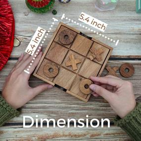 img 3 attached to BSIRI Tic Tac Toe Wooden Board Game Table Toy Player Room Decor Tables Family XOXO Decorative Pieces Adult Rustic Kids Play Travel Backyard Discovery Night Level Drinking Romantic Decorations