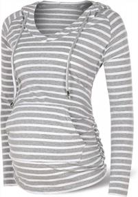 img 4 attached to Comfortable And Stylish Maternity Hoodie With Pocket - SUNNYBUY Women'S Long Sleeve Sweatshirt
