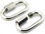 yasorn 304 stainless steel d-shape locking carabiners - 2 pack for outdoor and indoor equipment, keychain buckles, camping gear and more логотип