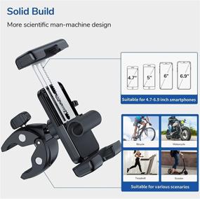 img 2 attached to 🚲 Syncwire Bike Phone Mount Holder, Motorcycle Handlebar Phone Mount Clamp - Anti Shake & Super Stable Scooter Phone Clip for iPhone 13/12/11 Pro Max/X/XS, Galaxy S22/S22+, Pixel 6 and 4.7"-6.9" Cellphones