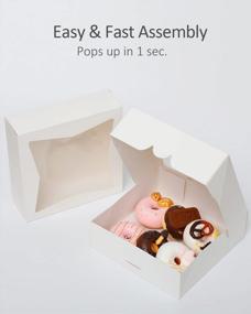 img 3 attached to White 8X8X2.5 Inch Pie Boxes With Window 30 Pack - 380 GSM Thick & Sturdy Bakery Box For Cookies, Donuts, Cakes And Pastries