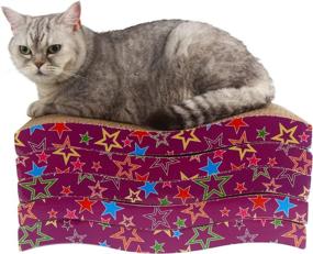 img 4 attached to FOKICOS 3-Piece Cat Scratchers Set - Durable Cat Scratch Pad Lounger Sofa Bed with Carton (W 5PCS)