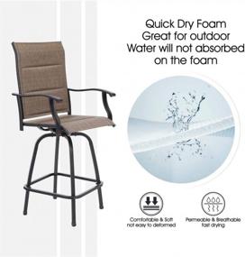 img 3 attached to Upgrade Your Outdoor Bar With PHI VILLA Swivel Bar Stools Set - All-Weather And Comfortable