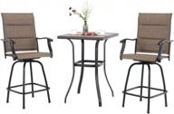 upgrade your outdoor bar with phi villa swivel bar stools set - all-weather and comfortable logo