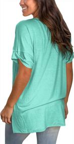 img 1 attached to Women'S Casual V-Neck Tunic Tops: Loose Short Sleeve Shirts For Summer By Liher