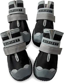 img 4 attached to 🐾 HIPIPET Breathable Outdoor Anti-Slip Dog Boots with 2 Reflective Velcro Straps and Durable Sole