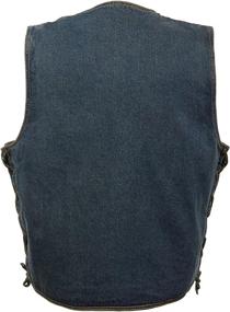 img 3 attached to 🧥 Men's Classic Side Lace Snap Front Vest in Black Denim by Milwaukee Leather (DM1315)