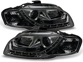 img 4 attached to Smoked DRL Daytime LED Strip Projector Headlights For 06-08 Audi A4 B7 Sport Sedan - Left + Right