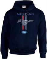 ford mustang pony unisex hooded sweatshirt: logo hoodie, performance racing car, muscle car - black, small logo