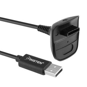 img 2 attached to Беспроводной контроллер Insten USB-кабель для зарядки Зарядное устройство, совместимое с Microsoft Xbox360 / XBox 360 Slim Wireless Game Controllers Charge And Play Kit, черный
