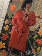 img 1 attached to Women'S V Neck Sweater Dress: Batwing Long Sleeve, Backless Bodycon With Belt - CHERFLY review by Jennifer Hulett