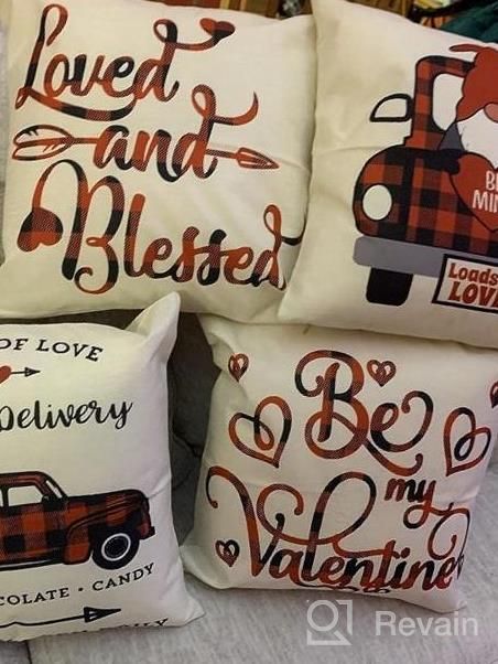 img 1 attached to Set The Mood For Love With Ueerdand'S Buffalo Plaid Valentines Day Pillow Covers- Set Of 4 review by Sean Purnomo