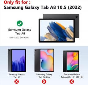 img 3 attached to Защитите свой Samsung Galaxy Tab A8 10.5 с помощью ударопрочного бирюзового чехла BMOUO, включающего поворотную подставку и ремни для удобства использования без помощи рук!