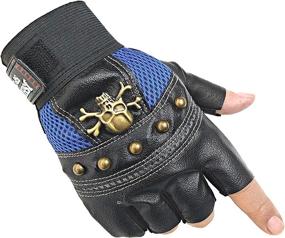 img 1 attached to Motorcycle Skeletal Cycling Driving Fingerless Men's Accessories good in Gloves & Mittens