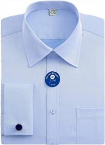 img 4 attached to Upgrade Your Wardrobe With J.Ver'S Men'S French Cuff Dress Shirts - Regular Fit, Long Sleeve, Spead Collar, And Metal Cufflink