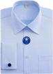 upgrade your wardrobe with j.ver's men's french cuff dress shirts - regular fit, long sleeve, spead collar, and metal cufflink logo