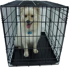 img 2 attached to 🐾 Premium Black Dog Crate - YML 24-Inch 2-Door Heavy Duty Kennel for Ultimate Security and Comfort