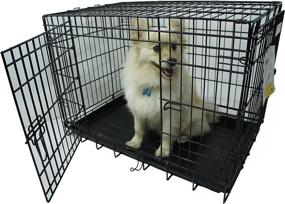 img 1 attached to 🐾 Premium Black Dog Crate - YML 24-Inch 2-Door Heavy Duty Kennel for Ultimate Security and Comfort