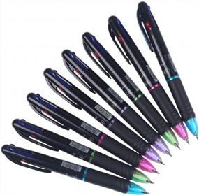 img 4 attached to 8-Pack Ipienlee Multicolor Retractable Ballpoint Pens With 0.7Mm Point And 4-Color Ink (Black, Blue, Red, Green) For Office And School Supplies